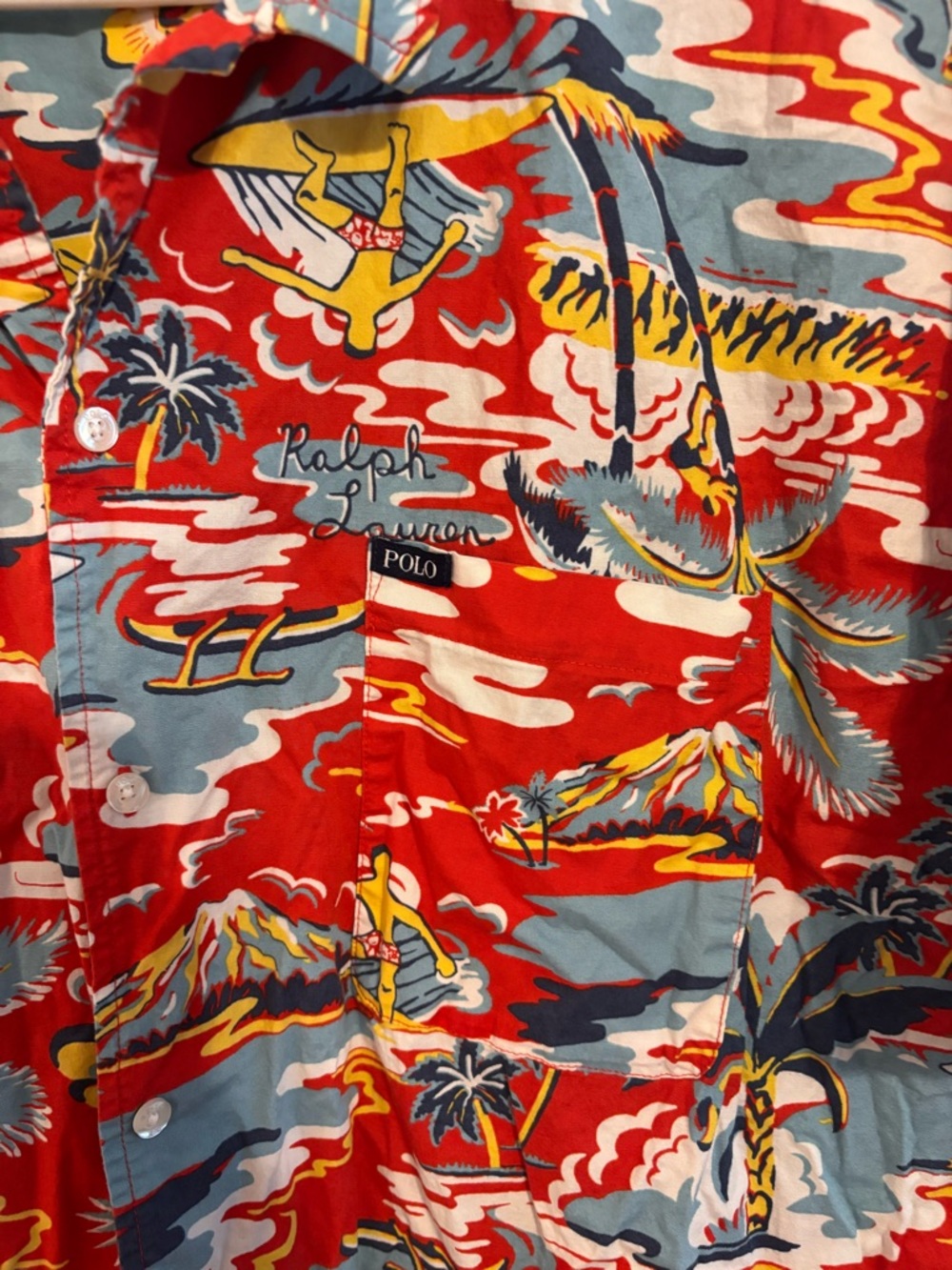 Polo Ralph Lauren Hawaiian Tropical Aloha Camp Button Shirt Mens XL Surf - Picture 2 of 10